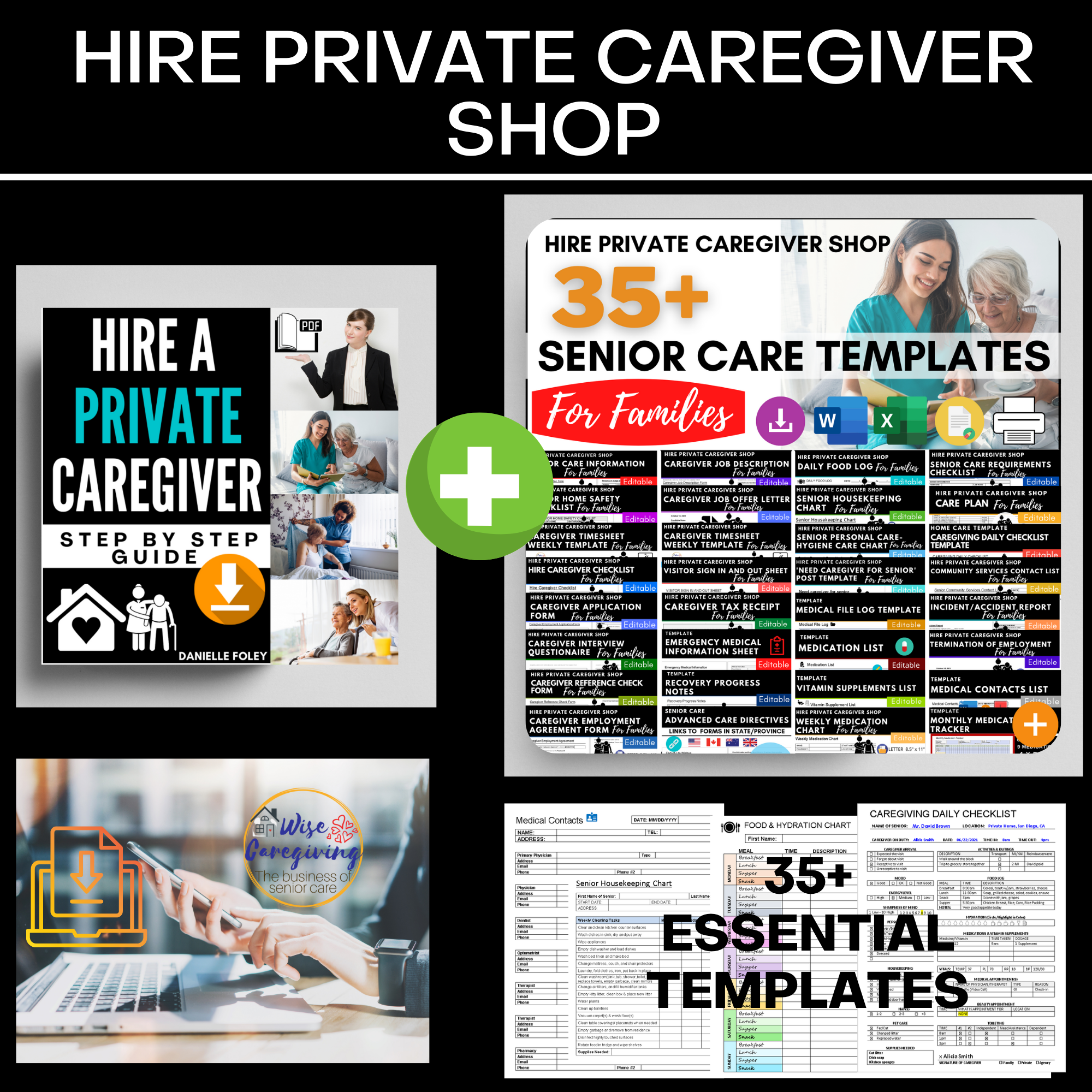Hire Private Caregiver guide book and templates-wise caregiving
