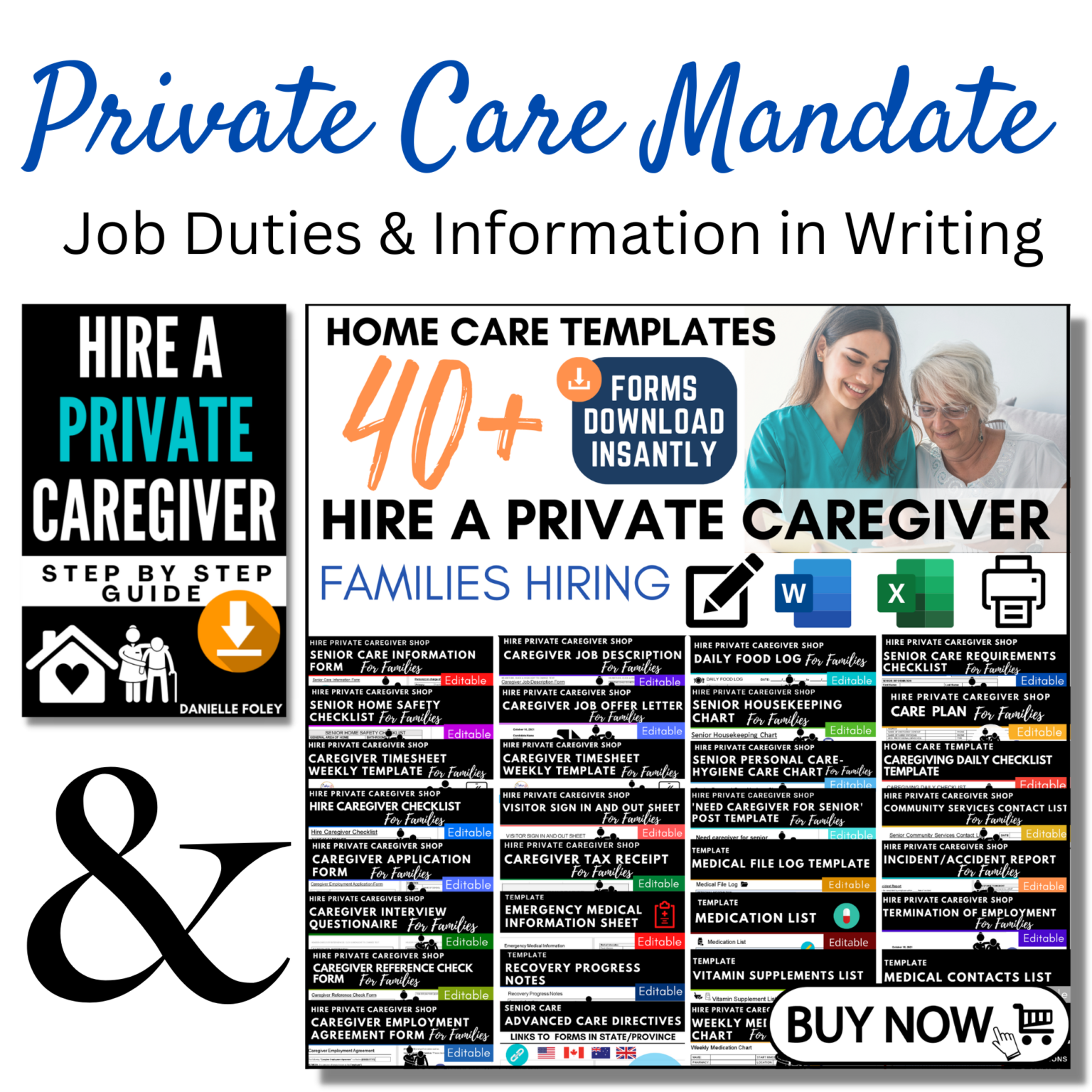 hire a private caregiver guide and templates